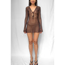 Améthyste Mini Mesh Dress - Brown