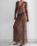 Améthyste Maxi Mesh Dress - Leopard