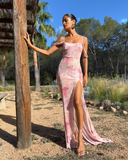Amazone Mesh Gown - Pink Print