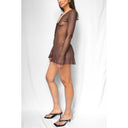 Améthyste Mini Mesh Dress - Brown