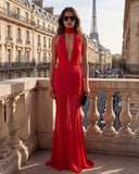 Eternal Midnight  Red Mesh  & Lace Maxi Dress - Limited Edition