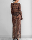 Améthyste Maxi Mesh Dress - Leopard