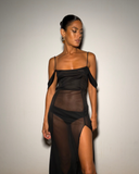 Amazone Mesh Gown - Black