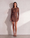 Brume Mini Mesh Dress - Cheetah