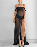 Amazone Mesh Gown - Black