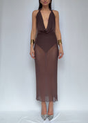 Aura Midi Skirt in Brown