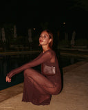 Brume Maxi Mesh Dress - Brown
