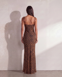 Énigme Maxi Mesh Dress - Leopard