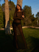 Lueur Maxi Mesh Dress - Black