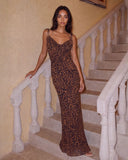 Énigme Maxi Mesh Dress - Leopard
