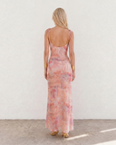 Énigme Maxi Mesh Dress - Pink Print