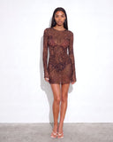 Brume Mini Mesh Dress - Cheetah