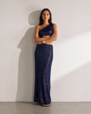Aura Maxi Skirt - Blue Sequin