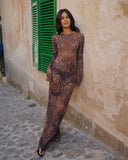Brume Maxi Mesh Dress - Cheetah