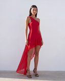 Sirène Maxi Mesh Dress - Red