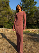 Lueur Maxi Jersey Dress - Chestnut