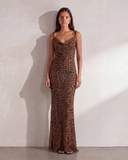 Énigme Maxi Mesh Dress - Leopard