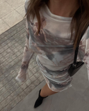 Mystère Mini Mesh Dress - Grey Print