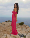 Caresse Maxi Gown Dress - Red