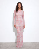 Lueur Maxi Mesh Dress - Pink Print