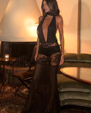 Eternal Midnight  Lace & Mesh Maxi Dress - Limited Edition