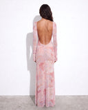 Lueur Maxi Mesh Dress - Pink Print