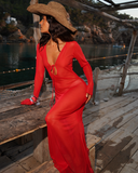 Améthyste Maxi Mesh Dress - Red