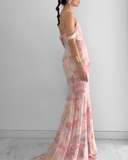 Amazone Mesh Gown - Pink Print