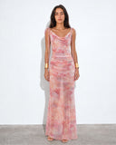 Énigme Maxi Mesh Dress - Pink Print