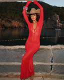 Améthyste Maxi Mesh Dress - Red
