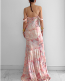 Amazone Mesh Gown - Pink Print