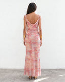 Énigme Maxi Mesh Dress - Pink Print