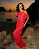 Caresse Maxi Gown Dress - Red