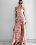Amazone Mesh Gown - Pink Print
