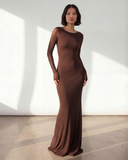 Lueur Maxi Mesh Dress - Brown