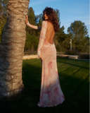 Lueur Maxi Mesh Dress - Pink Print