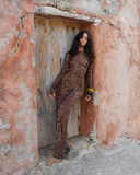 Lueur Maxi Mesh Dress - Leopard