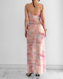Énigme Maxi Mesh Dress - Pink Print