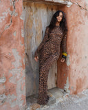Lueur Maxi Mesh Dress - Leopard