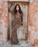 Lueur Maxi Mesh Dress - Leopard