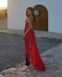 Sirène Maxi Mesh Dress - Red