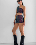 Aura Mini Skirt - Blue Sequin