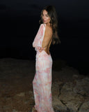 Lueur Maxi Mesh Dress - Pink Print