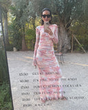 Lueur Maxi Mesh Dress - Pink Print