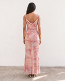Énigme Maxi Mesh Dress - Pink Print