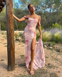 Amazone Mesh Gown - Pink Print