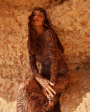 Brume Maxi Mesh Dress - Cheetah