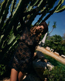 Améthyste Mini Mesh Dress - Black Lace