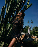 Améthyste Mini Mesh Dress - Black Lace