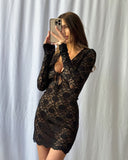Améthyste Mini Mesh Dress - Black Lace